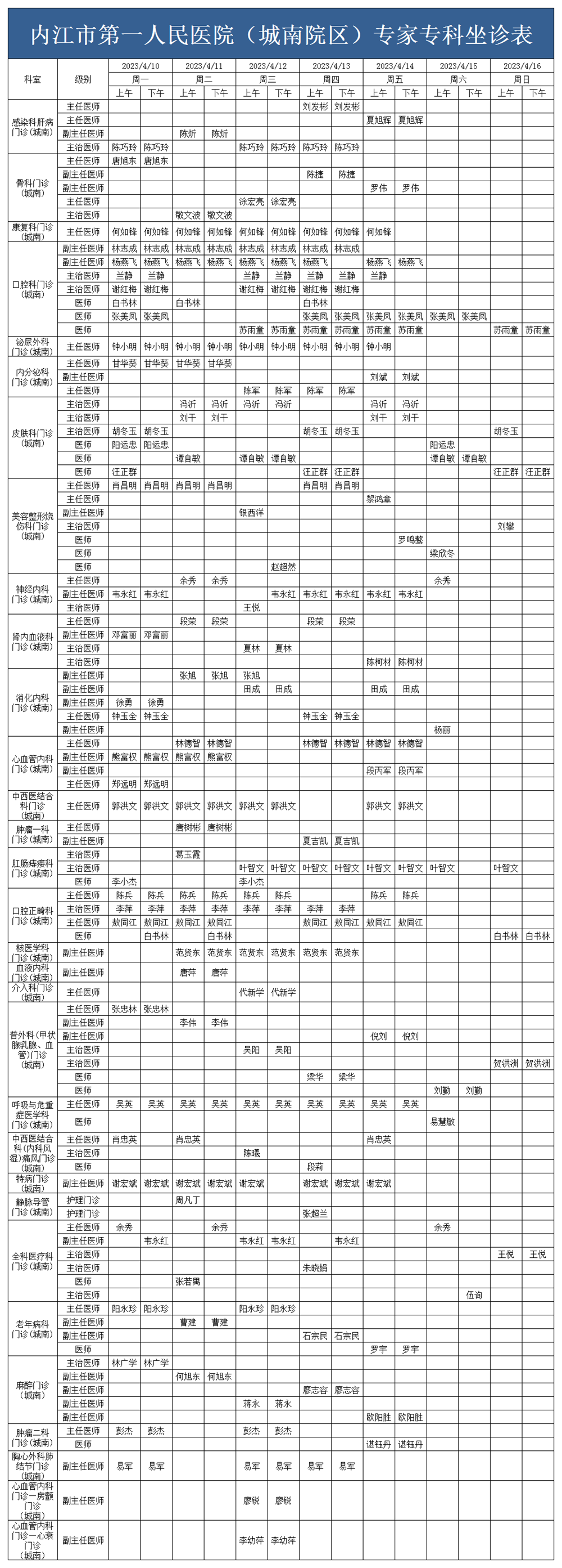 1686286557298797.png 2023.04.10-2023.04.16城南门诊医生坐诊表.png