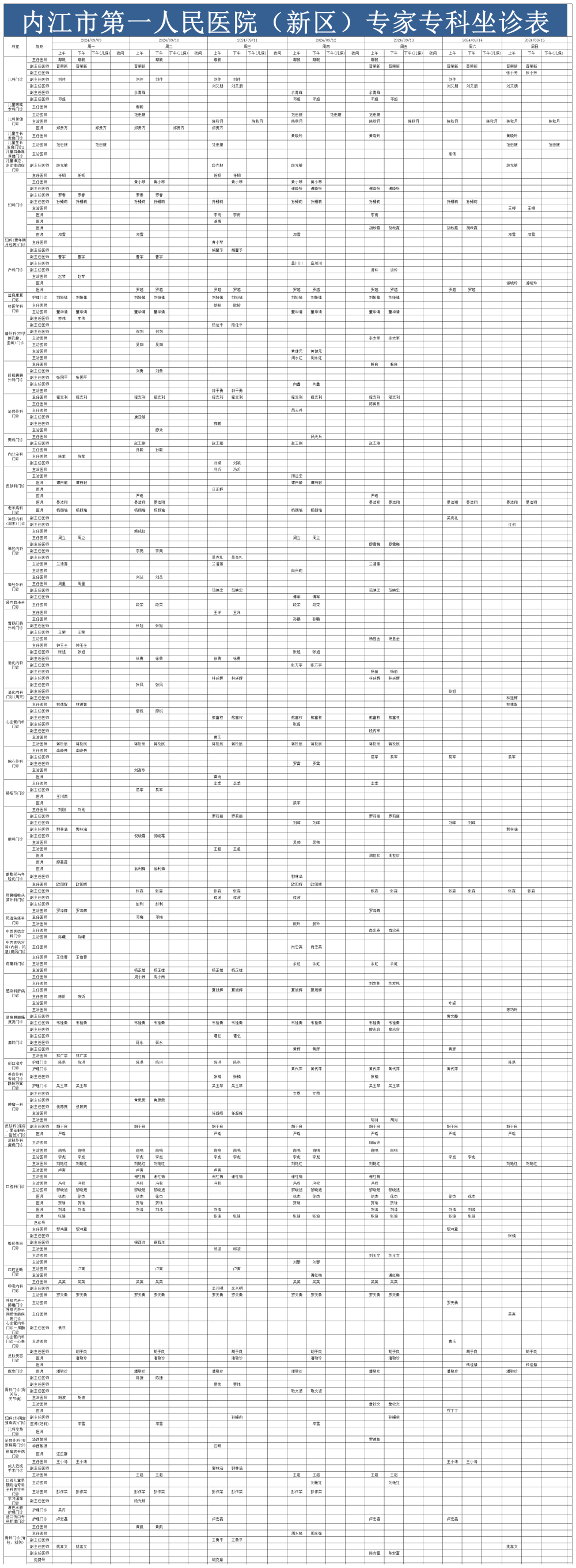 1725865026289706.png 医生排班吧9.9-9.15(已排序).png